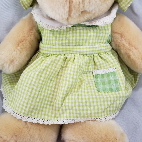 Walmart Kid Connection Springtime Teddy Bear Plush Stuffed Toy Green Dress 17 In - Picture 3 of 11